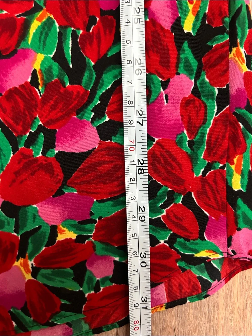 VTG Victoria's Secret Red & Green Floral Lace-Trim Slip size S golden label